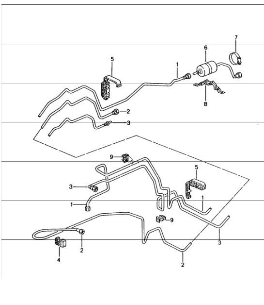 Diagram 201-10 Porsche Cayman S 3.4L 987C 2005-08 Fuel System, Exhaust System