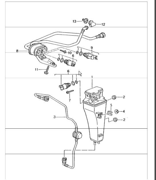 Diagram 201-20 Porsche Cayman S 3.4L 987C 2005-08 Fuel System, Exhaust System