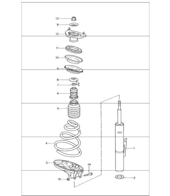 Diagram 402-01 Porsche Cayman 987C/981C (2005-2016) Front Axle, Steering 