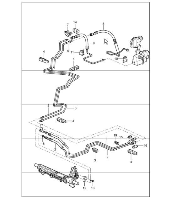 Diagram 403-01 Porsche Cayman GTS 718 2.5L PDK (365 Bhp) Front Axle, Steering 