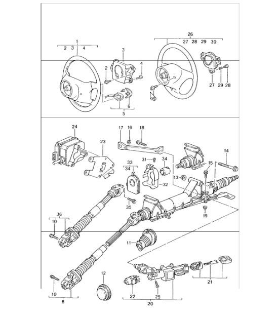 Diagram 403-05 Porsche Cayenne Turbo S V8 4.8L Petrol 550HP Front Axle, Steering 