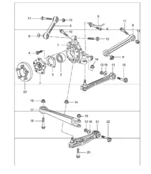 Hinterachse, Radträger, Querlenker, Radnabe 996 1998-05