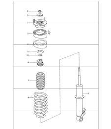 shock absorber, coil spring 996 1998-05 shock absorber, coil spring 996 1998-05