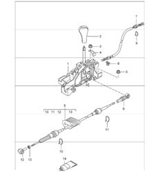 selector lever tiptronic 996 1998-05 selector lever tiptronic 996 1998-05