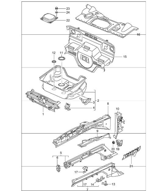 Diagram 801-10 Porsche 991 (911) MK1 2012-2016 Body