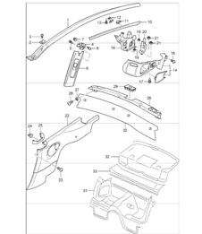 linings rear 996 TARGA 2002 ONWARDS linings rear 996 TARGA 2002 ONWARDS