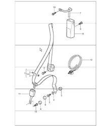 seat belt front 996 CABRIO 1998-05
