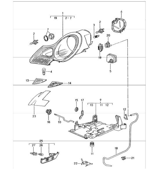 Diagram 905-00 Porsche Cayman S 3.4L 987C 2005-08 Electrical equipment