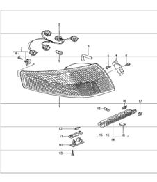 rear light, license plate light, additional brake light M602 for 996 1998-05 rear light, license plate light, additional brake light M602 for 996 1998-05