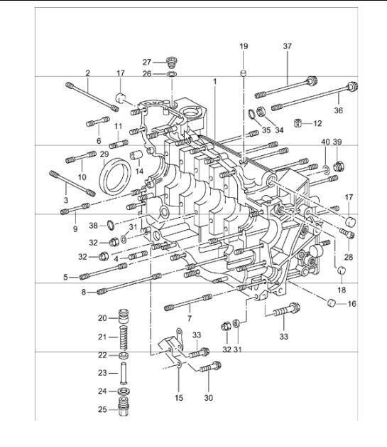 Diagram 101-10 Porsche 996 (911) (1997-2005) Engine