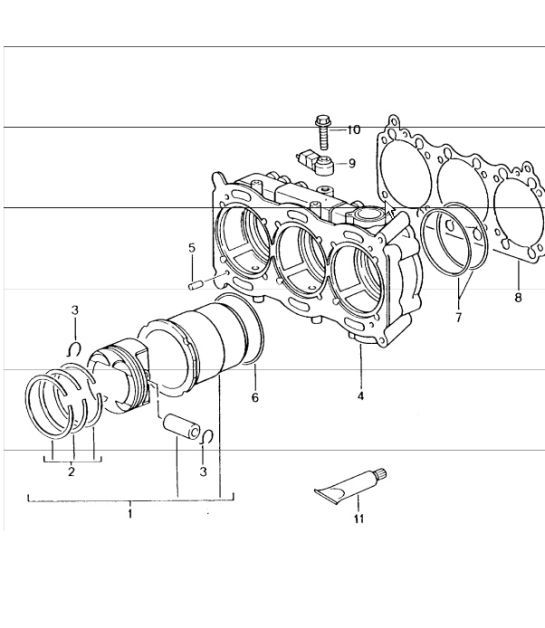 Diagram 102-05 Porsche Cayenne MK3 (958) 2010-2017 Motore