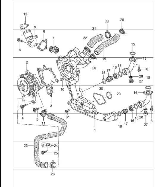 Diagram 105-00 Porsche 997 Carrera 4 3.6L 2005>> Motor