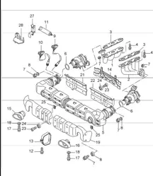 exhaust system 996 TURBO 2001-05