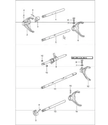 gear shift rod, shift fork, shift rod 996 GT2 G96.88 2001-05