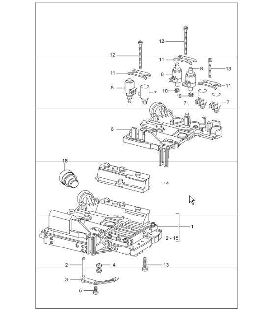 Diagram 340-02 Porsche 996 (911) (1997-2005) Transmission
