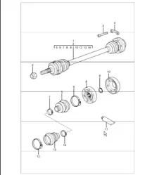 arbre de transmission 996 TURBO 2001-05