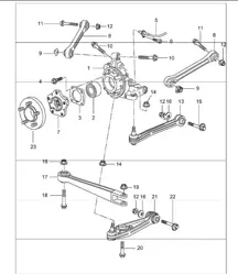 Hinterachse, Radträger, Querlenker, Radnabe 996 TURBO 2001-05