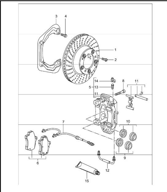 Diagram 603-00 Porsche 996 (911) (1997-2005) Wheels, Brakes