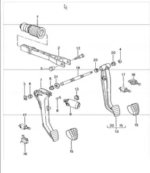 pedals 996 TURBO 2001-05