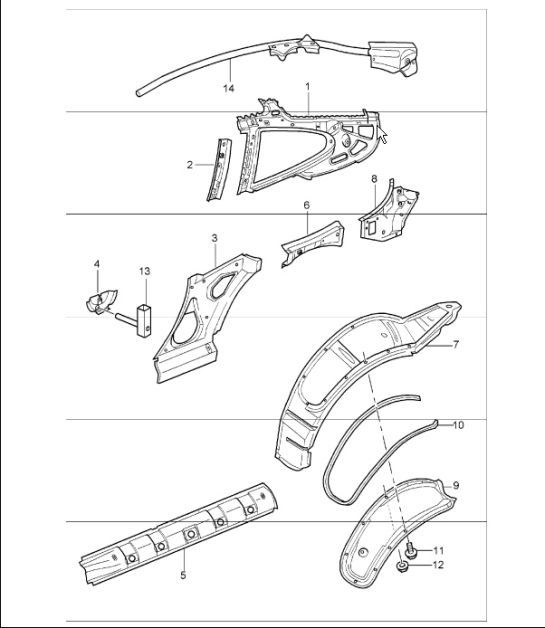 Diagram 801-50 Porsche 996（911）（1997-2005）  车身