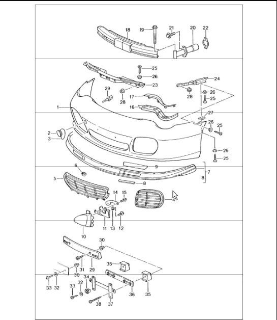 Diagram 802-00 Porsche 996 C4 3.4L 1997-08/01 Body