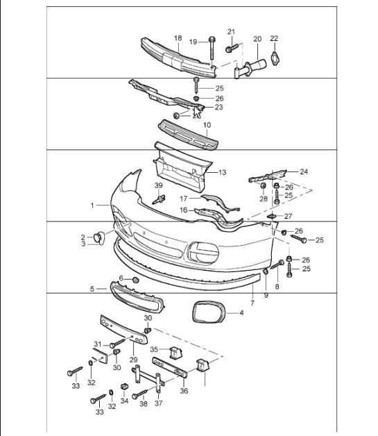 Diagram 802-02 Porsche 996 (911) (1997-2005) Body