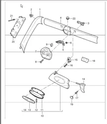 windscreen frame sun visors 996 TURBO CABRIO/COUPE 2001-05