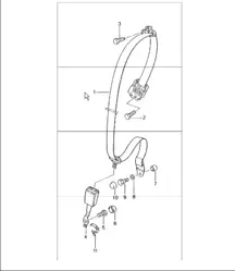 seat belt rear 996 TURBO CABRIO 2001-05