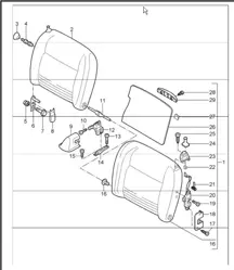 back seat backrest 996 TURBO COUPE 2001-05