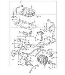 battery, power distributor, starter, generator, battery main switch 996 TURBO 2001-05 battery, power distributor, starter, generator, battery main switch 996 TURBO 2001-05
