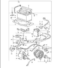 battery, power distributor, starter, generator, battery main switch 996 TURBO 2001-05 battery, power distributor, starter, generator, battery main switch 996 TURBO 2001-05