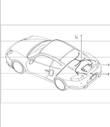 wiring harnesses: rear end, additional brake light, rear lid, license plate light, engine, transmission, repair kit, anti-lock brake system, brake pad wear indicator, rear axle 996 TURBO 2001-05