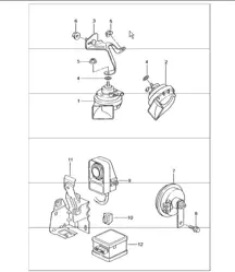 fanfare horn alarm system 996 TURBO 2001-05