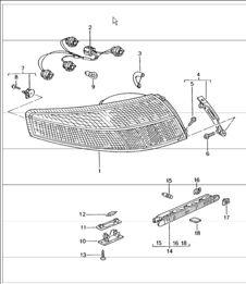 rear light, license plate light, additional brake light 996 TURBO 2001-05 rear light, license plate light, additional brake light 996 TURBO 2001-05