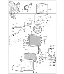 water cooling - 3 - for 997.1 M96.05 3.6L COUPE / CABRIO and  997.1 M97.01 3.8L COUPE S / CABRIO S 2005-08