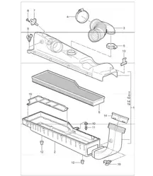 air cleaner for 997.1 M97.01 3.8L COUPE S / CABRIO S 2005-08