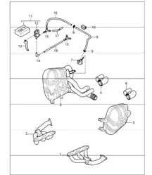 sistema de escape, programa exclusivo, piezas sueltas para 997.1 2005-08
