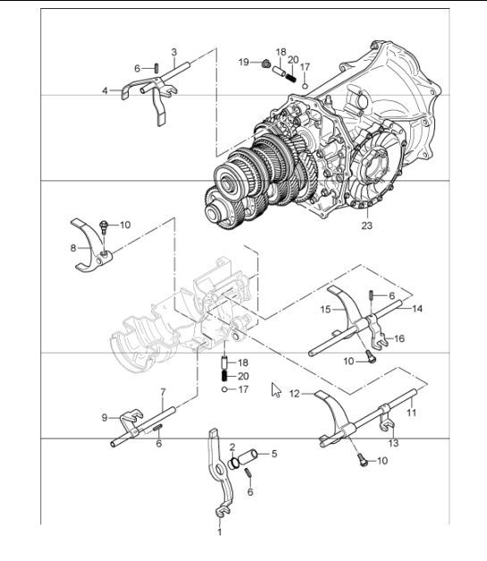 Diagram 304-00 Porsche Cayenne S 4.5L V8 2003>> Transmission