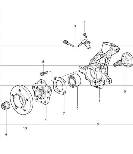 Diagram 401-05 Porsche Cayman 987C/981C (2005-2016) Front Axle, Steering 