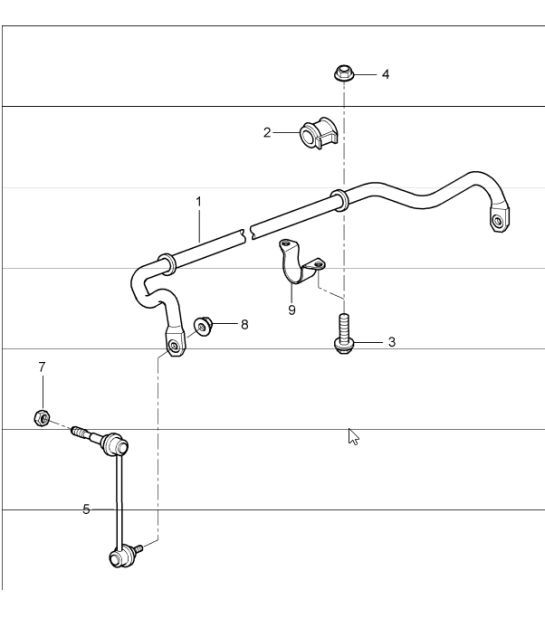 Diagram 402-05 Porsche Cayenne 9PA (955) 2003-2006 Front Axle, Steering 