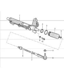 power steering, steering gear and steering parts for 997.1 2005-08