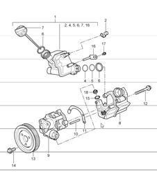 power steering, power-steering pump and container 997.1 2005-08 power steering, power-steering pump and container 997.1 2005-08
