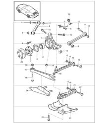 eje trasero, soporte de rueda, brazo de control y cubo de rueda para 997.1 2005-08 eje trasero, soporte de rueda, brazo de control y cubo de rueda para 997.1 2005-08