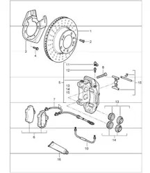 disc brake front axle for 997.1 CARRERA 2 / 2S 2005-08