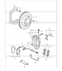 assale posteriore freno a disco per 997.1 CARRERA 2 e 997.1 CARRERA 2S 2005-08