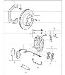 assale posteriore freno a disco per 997.1 CARRERA 4/4S e 997.1 TARGA/S 2005-08