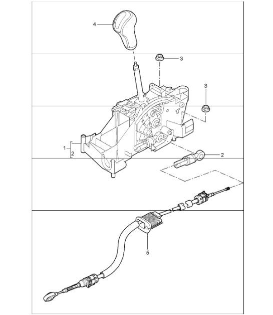Diagram 701-01 Porsche Cayenne 9PA (955) 2003-2006 Hand Lever System, Pedal Cluster 