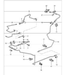 clutch actuation, clutch master cylinder and  clutch pipeline for 997.1 I480 (6-speed manual transmission) 2005-08 clutch actuation, clutch master cylinder and  clutch pipeline for 997.1 I480 (6-speed manual transmission) 2005-08