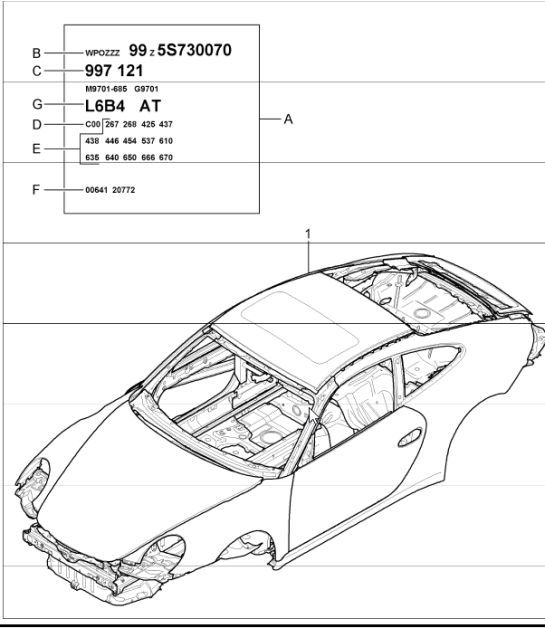 Diagram 801-00 Porsche Panamera S V8 4.8L Body