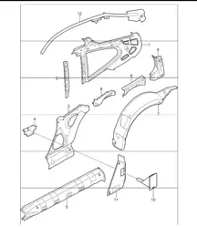side section inner 997.1 COUPE / TARGA 2005-08